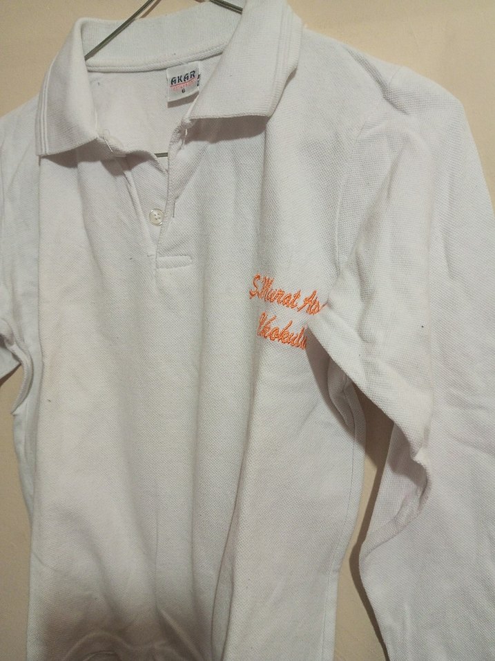 Okul için beyaz uzun kollu t-shirt - Görsel 3