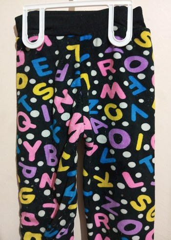 Renkli Baskılı Kız Çocuk Polar Tayt - Görsel 3