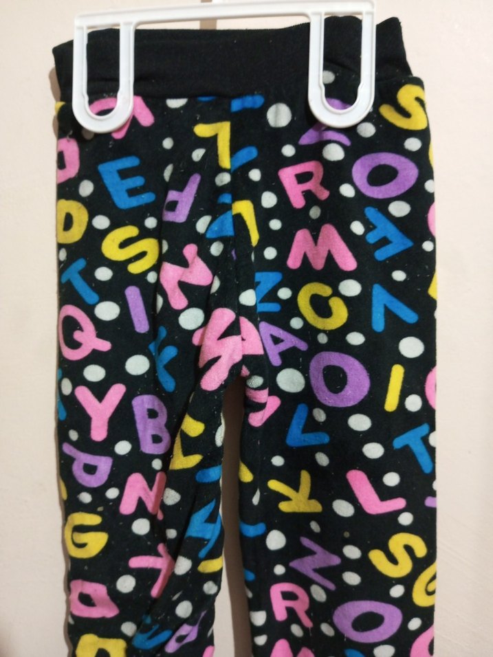 Renkli Baskılı Kız Çocuk Polar Tayt - Görsel 3