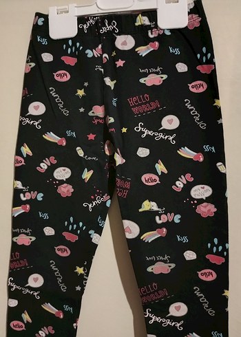 Kız Çocuk Çok Renkli Baskılı Rahat Tayt - Görsel 3