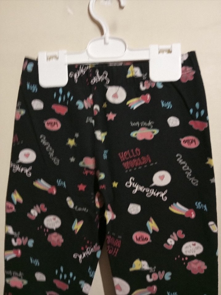 Kız Çocuk Çok Renkli Baskılı Rahat Tayt - Görsel 4