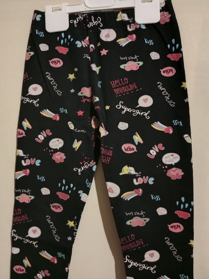 Kız Çocuk Çok Renkli Baskılı Rahat Tayt - Görsel 3