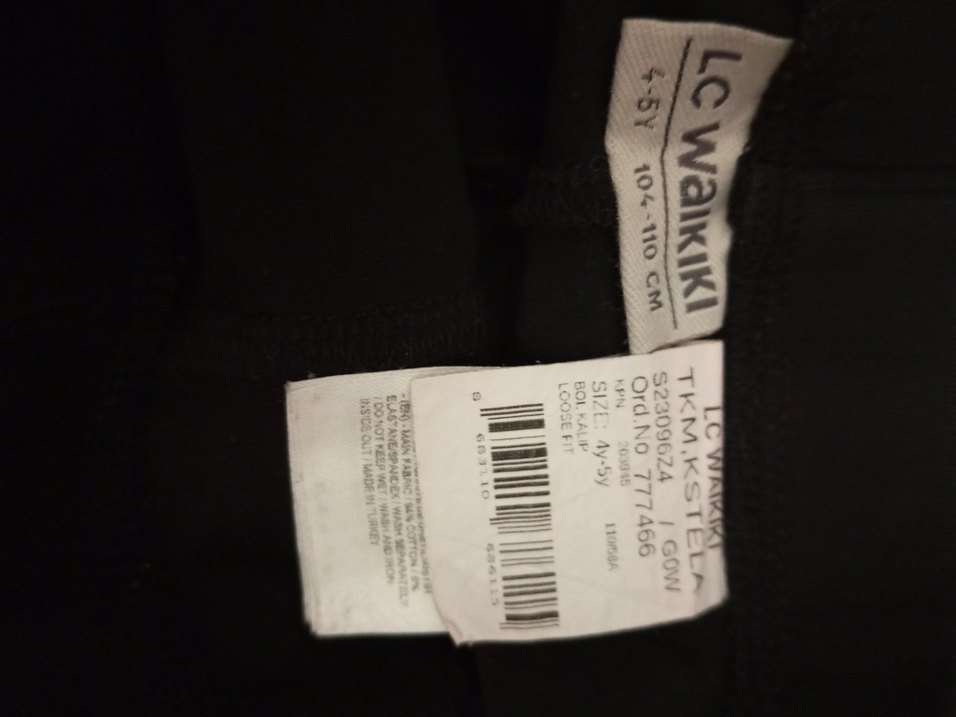 Kız Çocuk Siyah Baskılı Esnek Tayt - Görsel 5