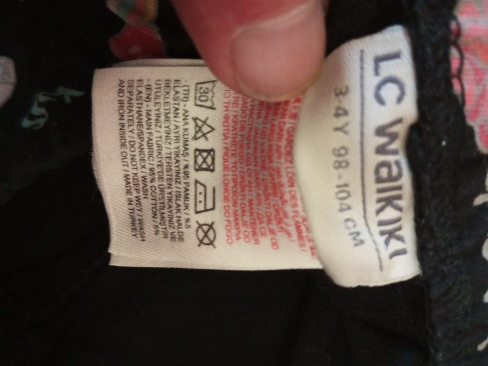 Kız Çocuk Renkli Baskılı Dar Kesim Tayt - Görsel 5