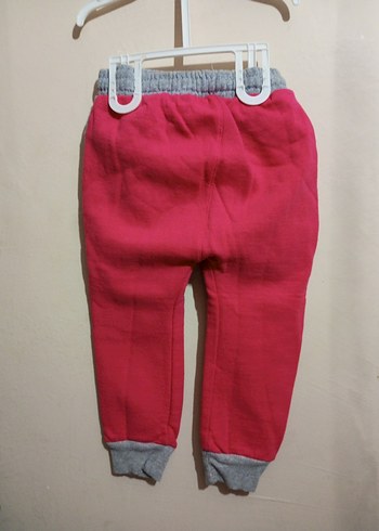 Kız Çocuk Pembe Nakışlı Düğmeli Eşofman Altı - Görsel 4