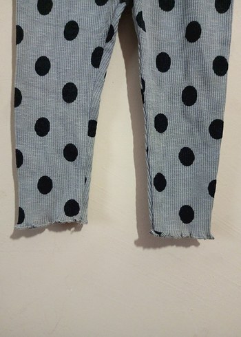 Düğmeli Gri Puantiyeli Kız Tayt - Görsel 2