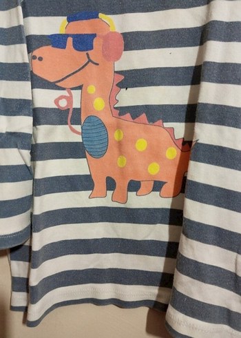 Çizgili Baskılı Erkek. Çocuk Sweatshirt - Görsel 4