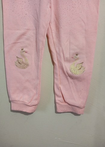 Kız Çocuk Pembe Dantel Detaylı Rahat Tayt - Görsel 2