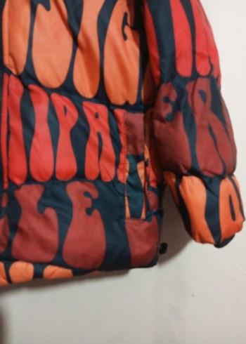 Erkek Çocuk Renkli Yazılı Kapüşonlu Mont - Görsel 2