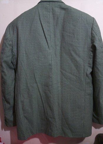 Yeşil, Siyah Kareli Düğmeli Erkek Ceket - Görsel 8