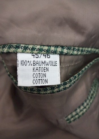 Yeşil, Siyah Kareli Düğmeli Erkek Ceket - Görsel 9