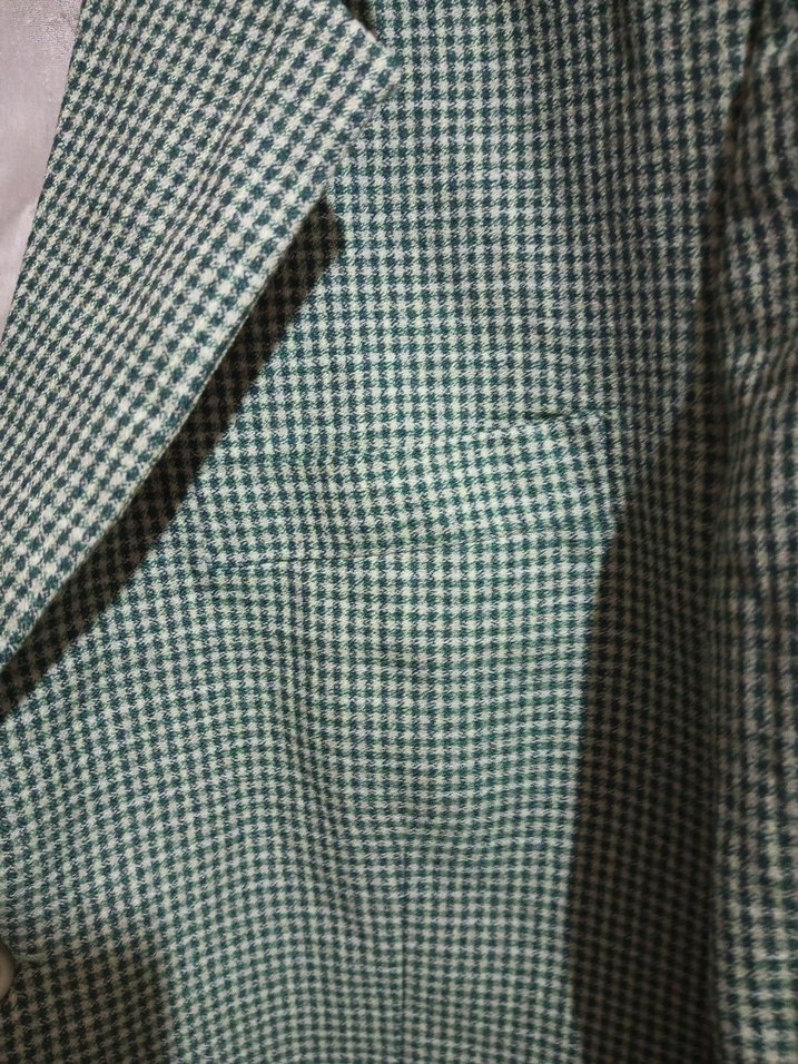 Yeşil, Siyah Kareli Düğmeli Erkek Ceket - Görsel 5