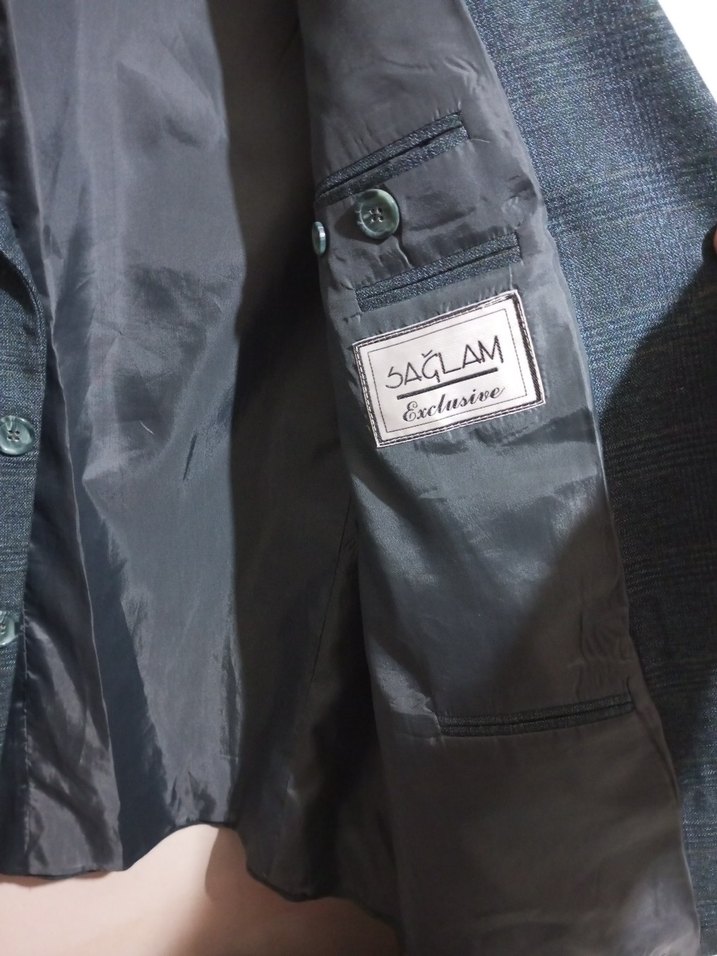 Koyu Mavi Kırcıllı Erkek Ceket - Görsel 5