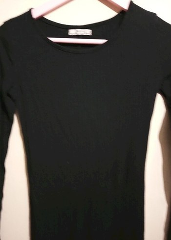 Siyah Uzun Kollu Dar Kesim Kalem Elbise - Görsel 3