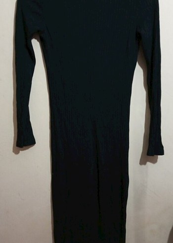 Siyah Uzun Kollu Dar Kesim Kalem Elbise - Görsel 5