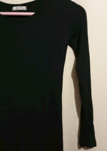 Siyah Uzun Kollu Dar Kesim Kalem Elbise - Görsel 4