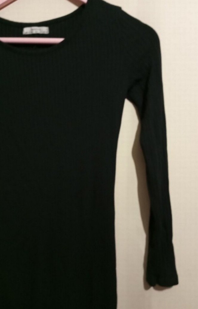 Siyah Uzun Kollu Dar Kesim Kalem Elbise - Görsel 4