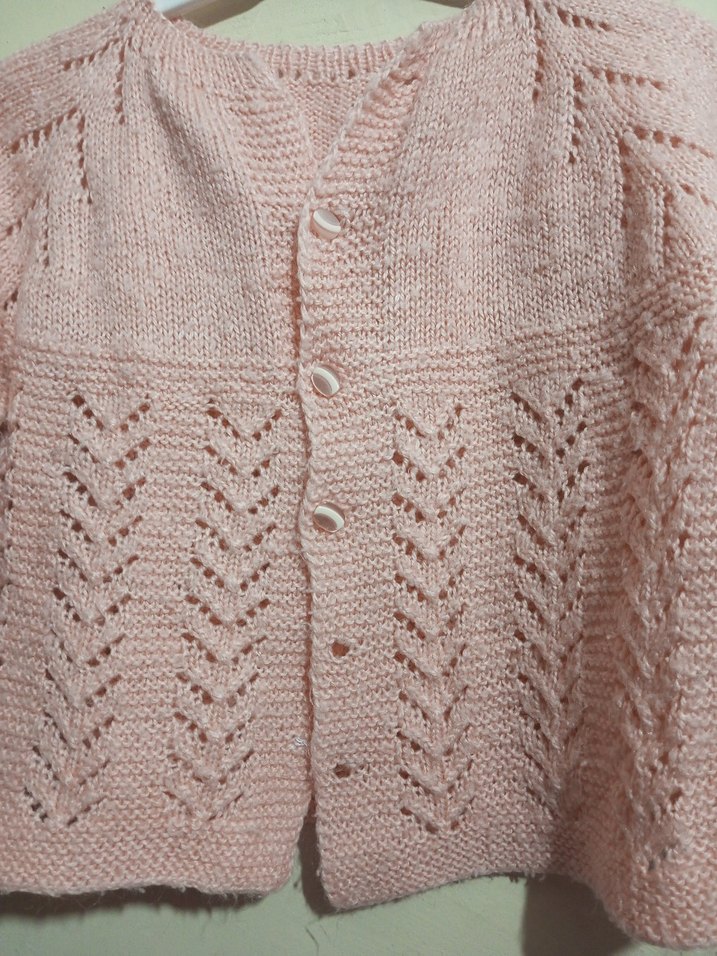 Pembe Örgü Kız Hırka - Görsel 3