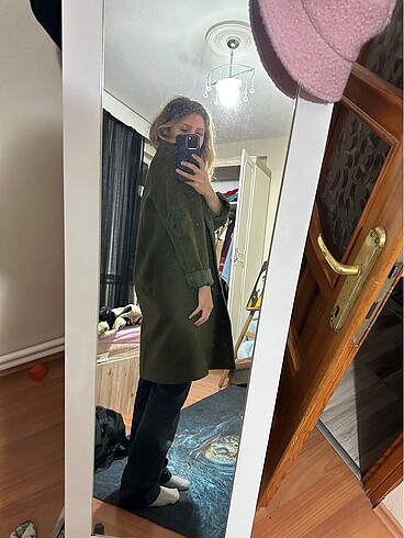 40 Beden Koton oversize kaşe kaban