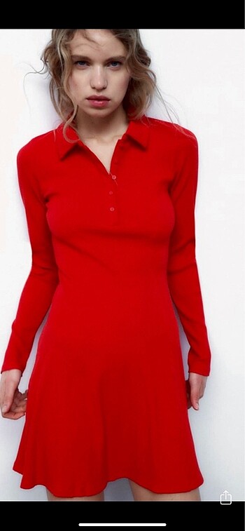 l Beden kırmızı Renk Zara Kısa Elbise