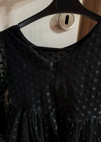 4 Yaş Beden Uzun Kollu Siyah Gotik Kız Elbise