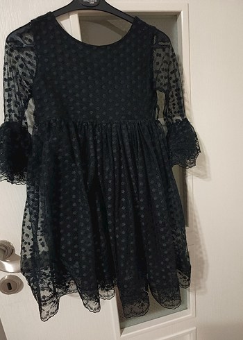 Uzun Kollu Siyah Gotik Kız Elbise