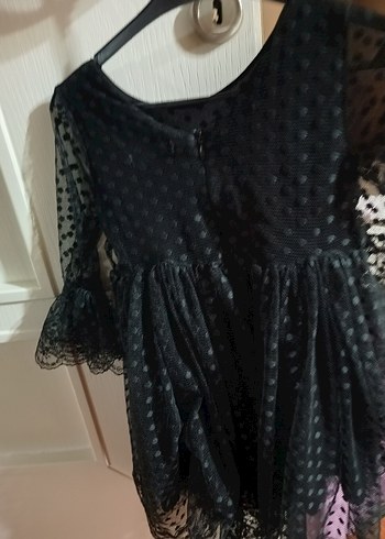 Diğer Uzun Kollu Siyah Gotik Kız Elbise