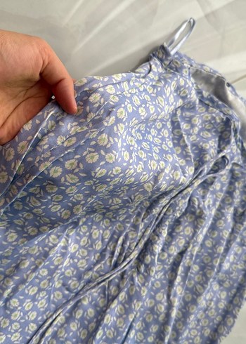 Bershka Bohem Gri Mavi Salaş Uzun Pantolon