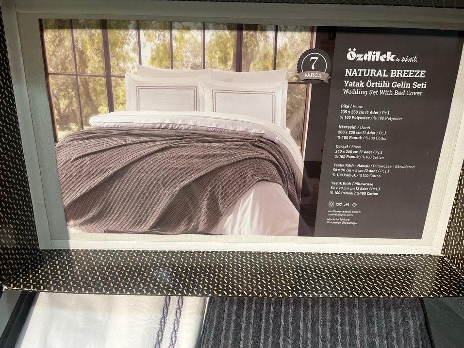 Özdilek Natural Breeze Gri Yatak Örtüsü Gelin Seti - Görsel 3