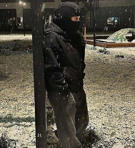diğer Beden siyah Renk Maskeli oversize hırka