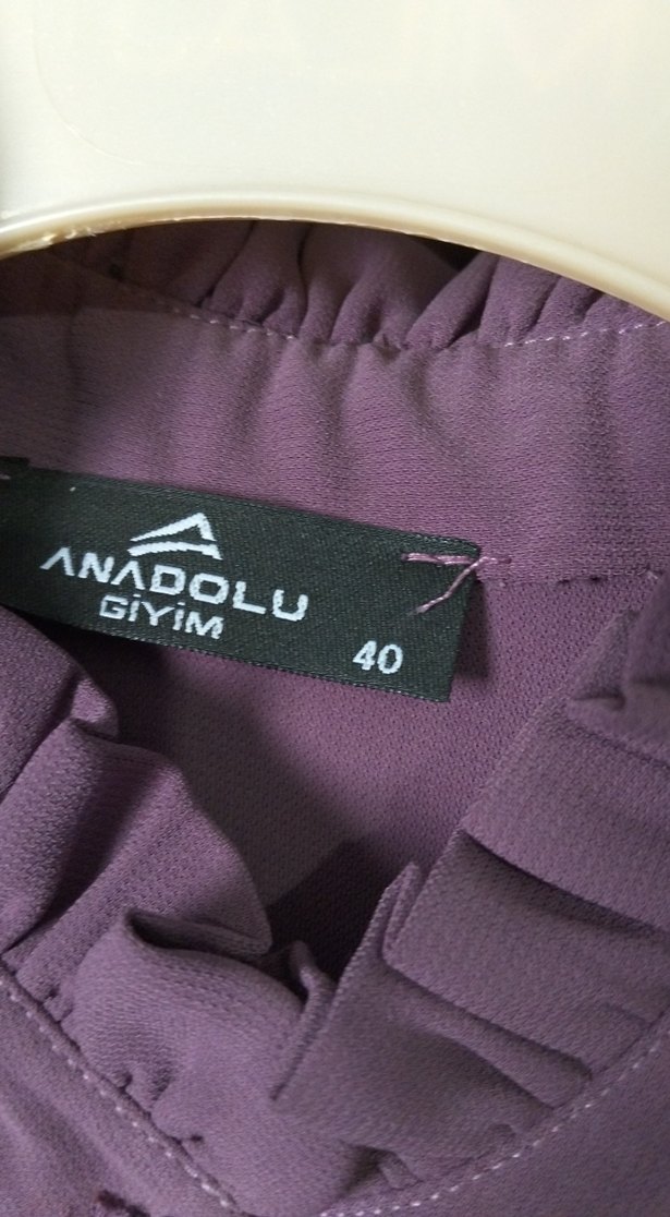 Mor Uzun Kollu Fırfırlı Tunik - Görsel 2