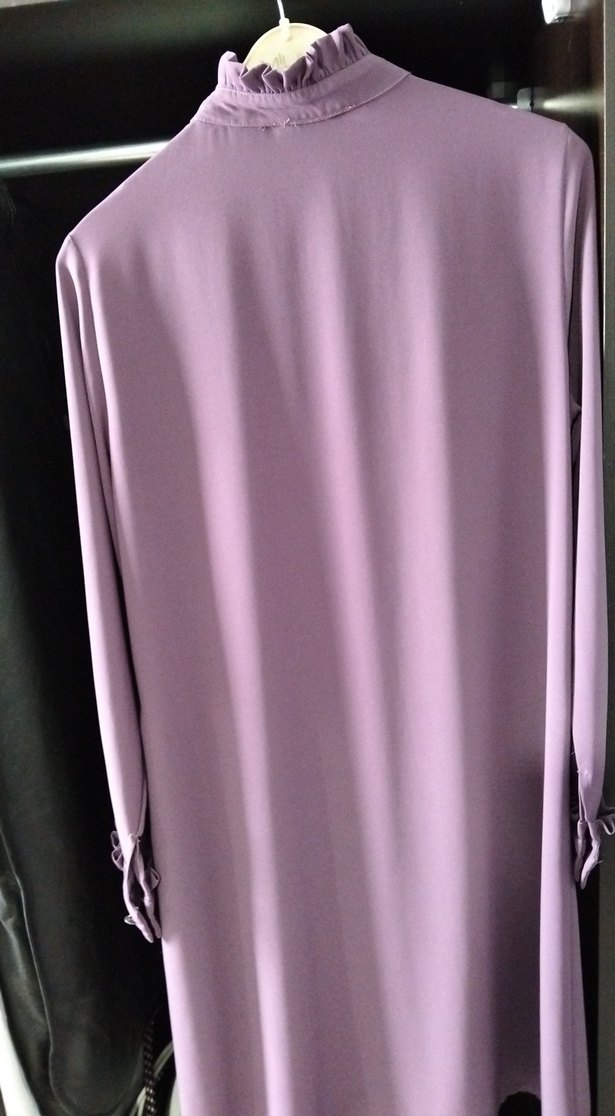 Mor Uzun Kollu Fırfırlı Tunik - Görsel 4