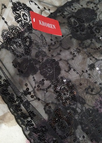 Siyah Dantel Gotik Kadın Şal - Görsel 4