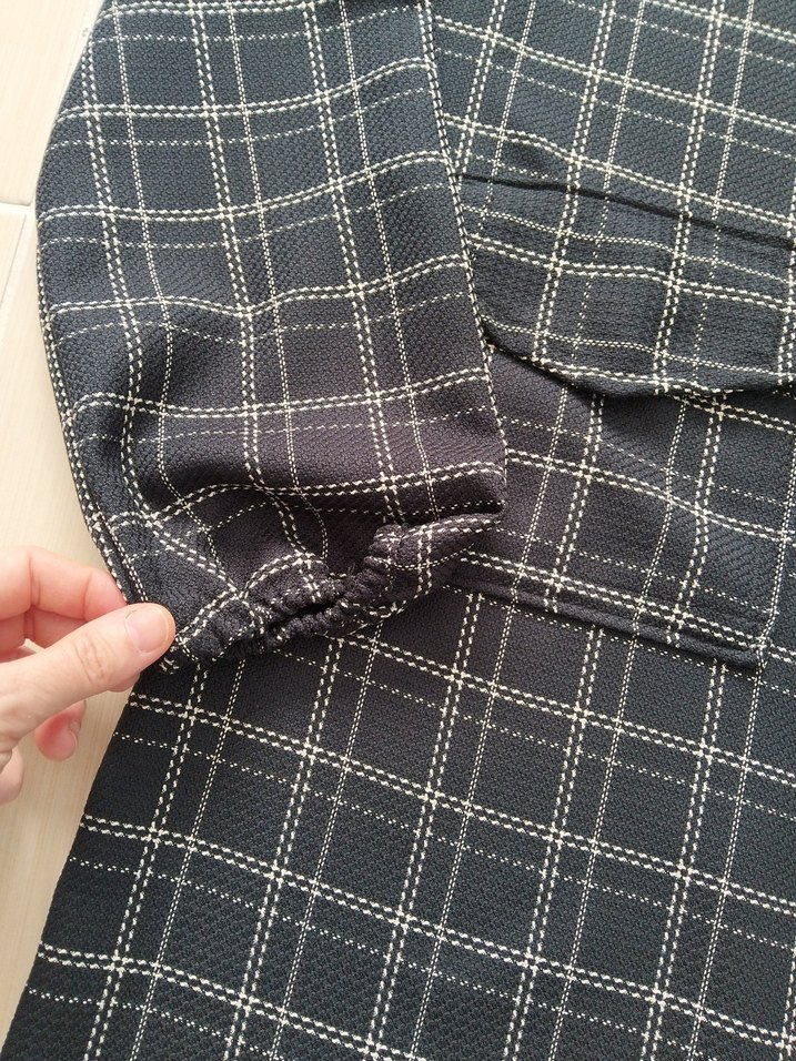 Gri Ekose Desenli Uzun Kadın trenç - Görsel 2