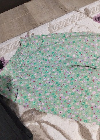 Çiçek Desenli Yeşil kız çoçuk pantolon - Görsel 4