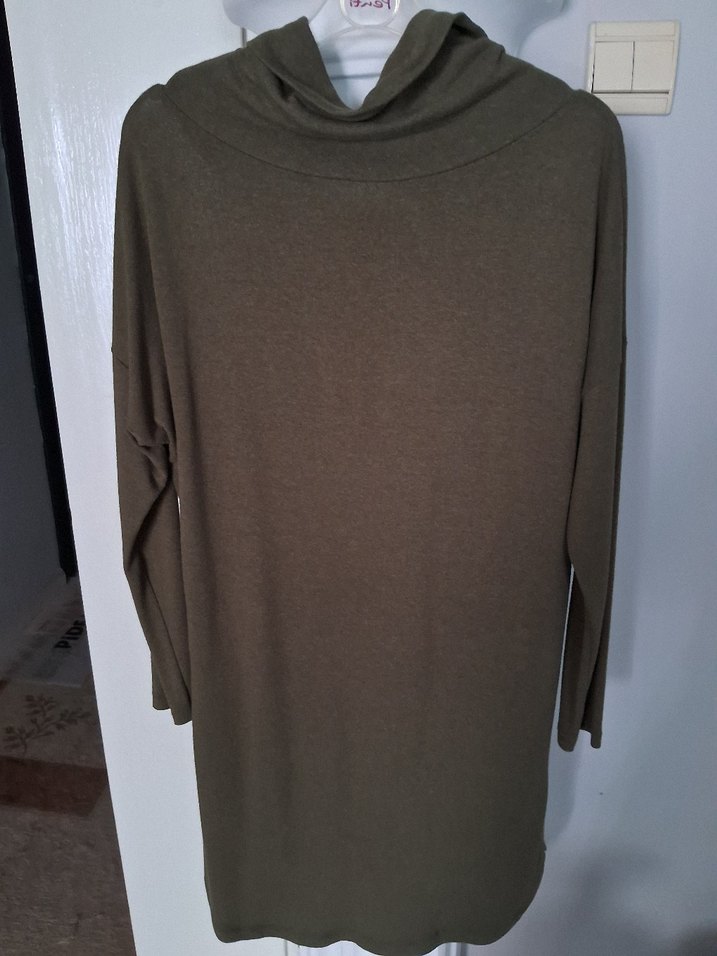 BejHaki yeşil Degaje Yakalı  Tunik - Görsel 3