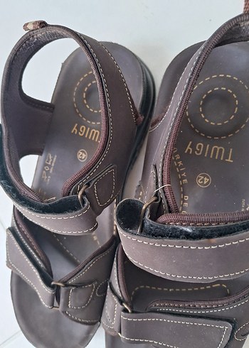 Twigy Kahverengi Deri Erkek Sandalet - Görsel 4