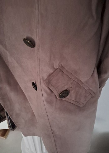 Bej Süet Midi Kadın Trençkot - Görsel 6