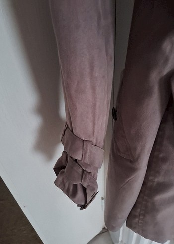 Bej Süet Midi Kadın Trençkot - Görsel 8