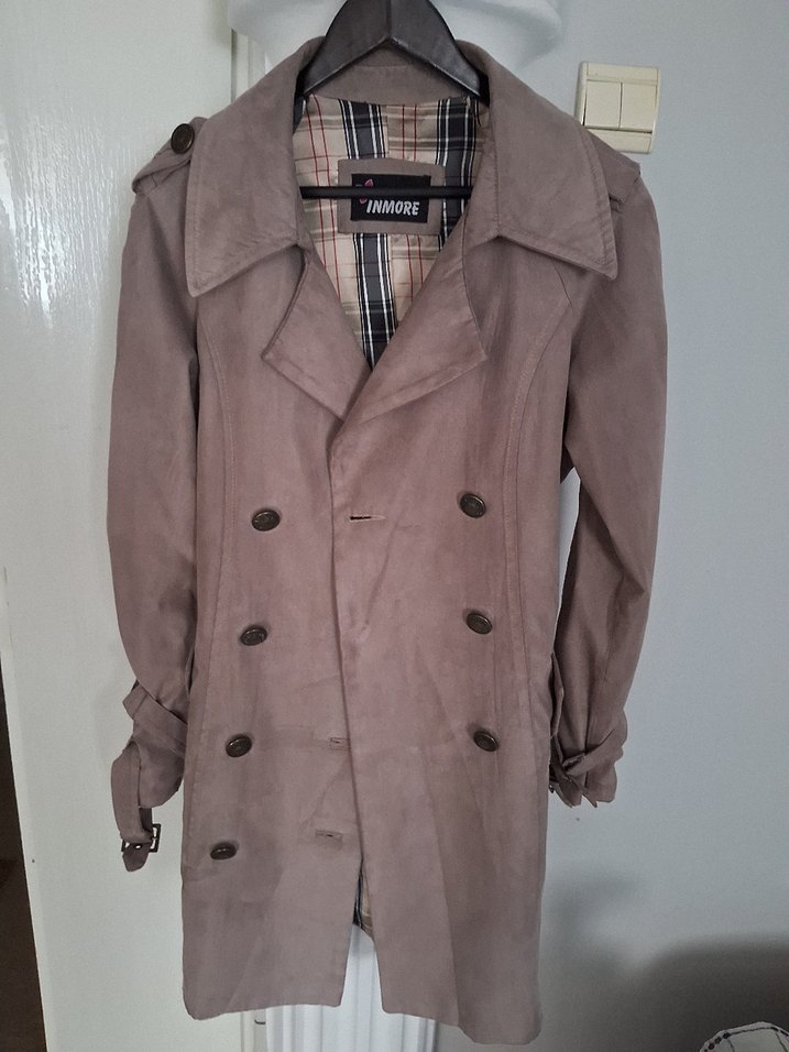 Bej Süet Midi Kadın Trençkot - Görsel 2