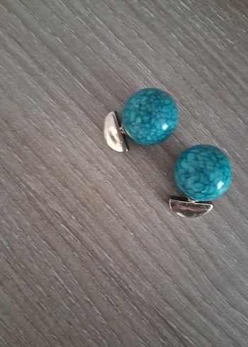 Turkuaz Renkli Minimalist Kadın Küpeler - Görsel 3