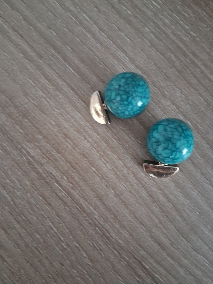 Turkuaz Renkli Minimalist Kadın Küpeler - Görsel 3