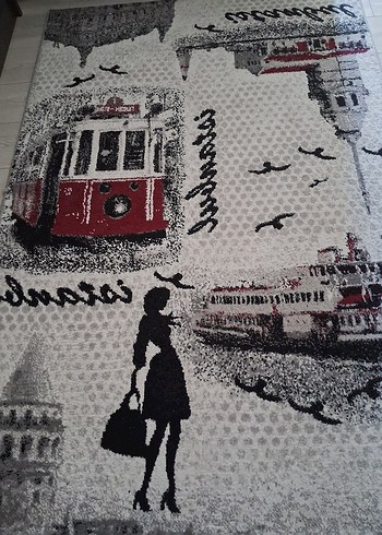 Kırmızı Baskılı Halı, Sokak Temalı - Görsel 3