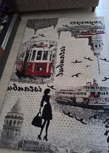 Kırmızı Baskılı Halı, Sokak Temalı - Görsel 6