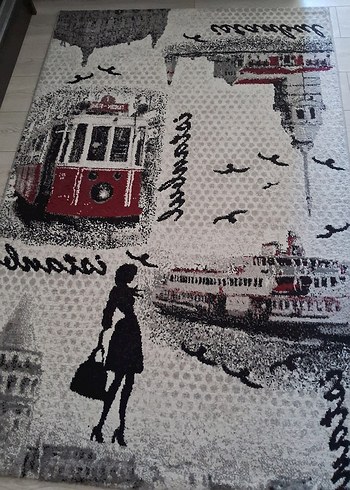 Kırmızı Baskılı Halı, Sokak Temalı - Görsel 4