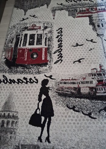 Kırmızı Baskılı Halı, Sokak Temalı - Görsel 2