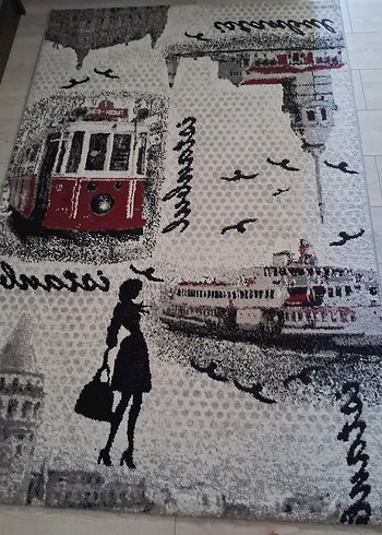 Kırmızı Baskılı Halı, Sokak Temalı - Görsel 5