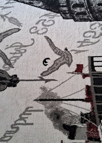 Gri Baskılı Çağdaş Halı - Görsel 2