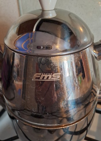 Beyaz Saplı Gri Çelik Çaydanlık - Görsel 7