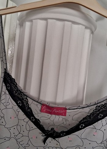 Gri Midi Dantel Detaylı Kadın Gecelik - Görsel 11